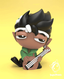 Halfling Bard - Easy Multicolor FDM RPG Minis (No supports) 3d model