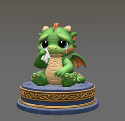 Cute Crying Baby Dragon STL File for 3D Printing 3d model