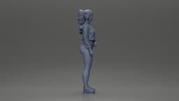 attractive woman in purple hoodie and bikini strikes a pose with style 3d model