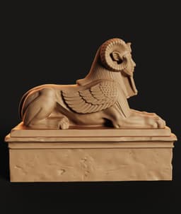 Ram Sphinx Statue Box STL | Egyptian Décor 3D Print | Functional 3d model