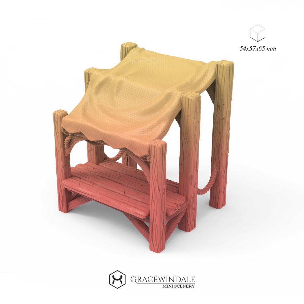 Canvassed Market Stall 3d model