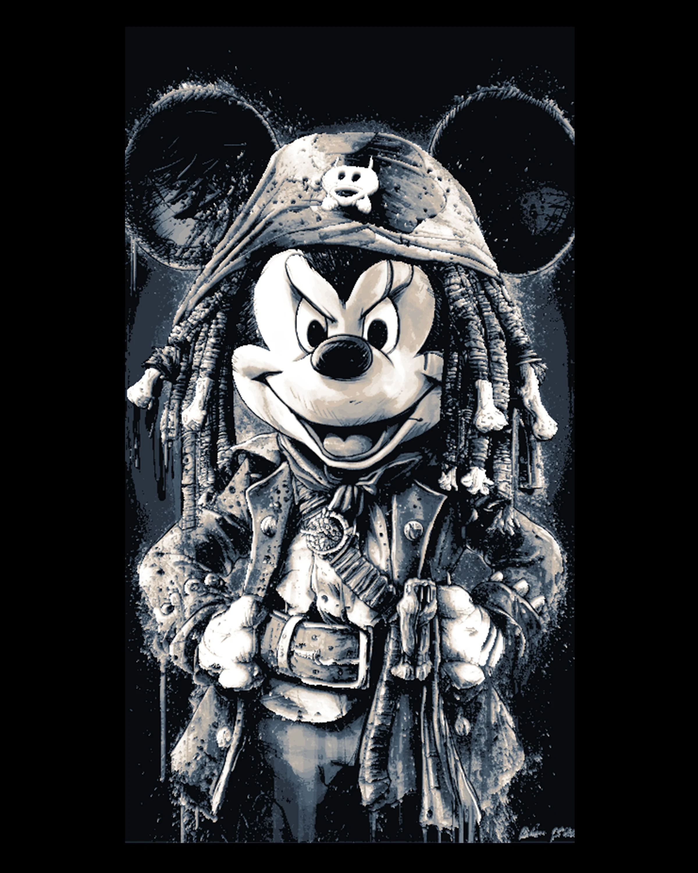 Fanart Depiction of Mickey Mouse as Jack Sparrow the Pirate Captain - hueforge art 3d model