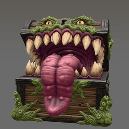 Mimic Treasure Chest Monster STL File for 3D Print 3d model