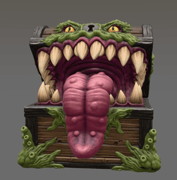 Mimic Treasure Chest Monster STL File for 3D Print 3d model