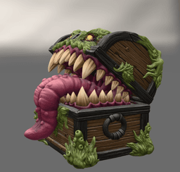 Mimic Treasure Chest Monster STL File for 3D Print 3d model
