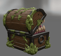 Mimic Treasure Chest Monster STL File for 3D Print 3d model