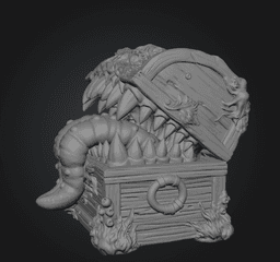 Mimic Treasure Chest Monster STL File for 3D Print 3d model