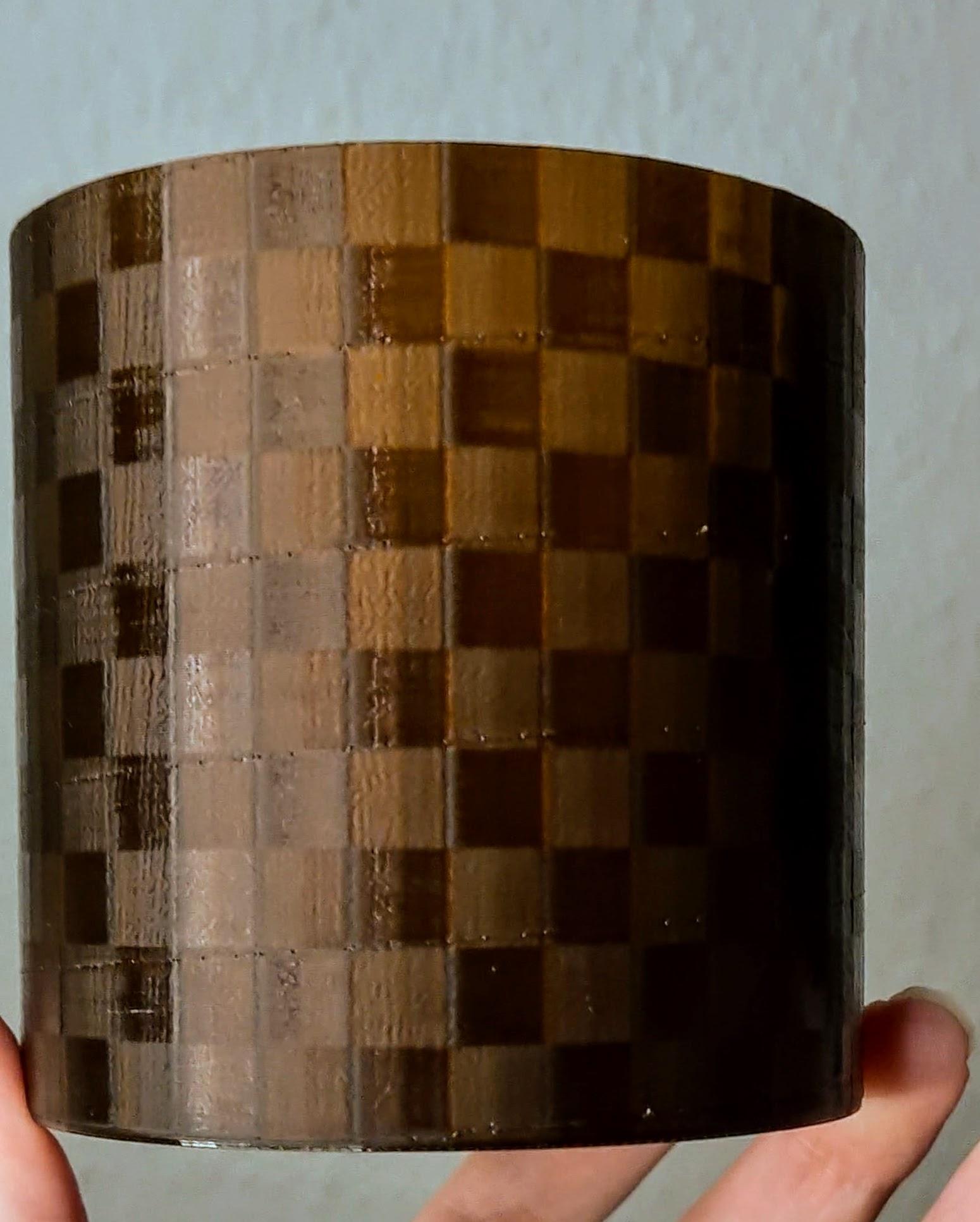 Checkerboard Pattern Tealight Holder or Vase 3d model