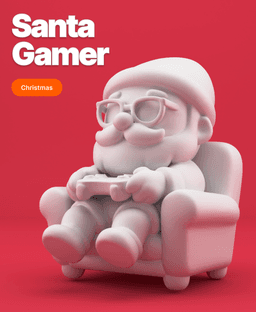 Gamer Santa Claus – Santa Playing Video Games 3D Model 3d model