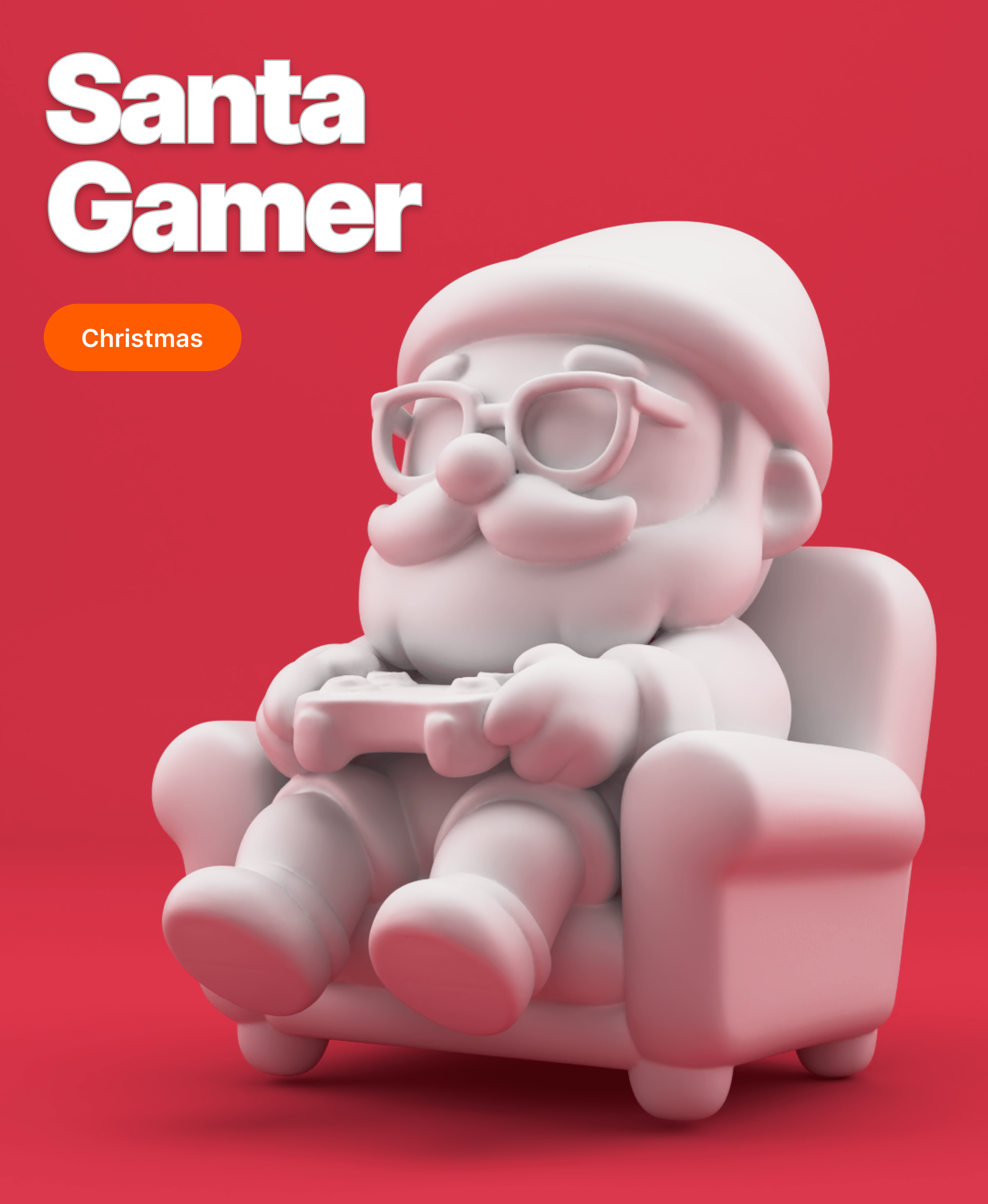 Gamer Santa Claus – Santa Playing Video Games 3D Model 3d model
