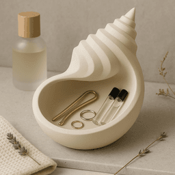 Sculptural Seashell Catch-All Bowl – Modern Coastal 3D Printed Decor & Jewelry Holder 3d model