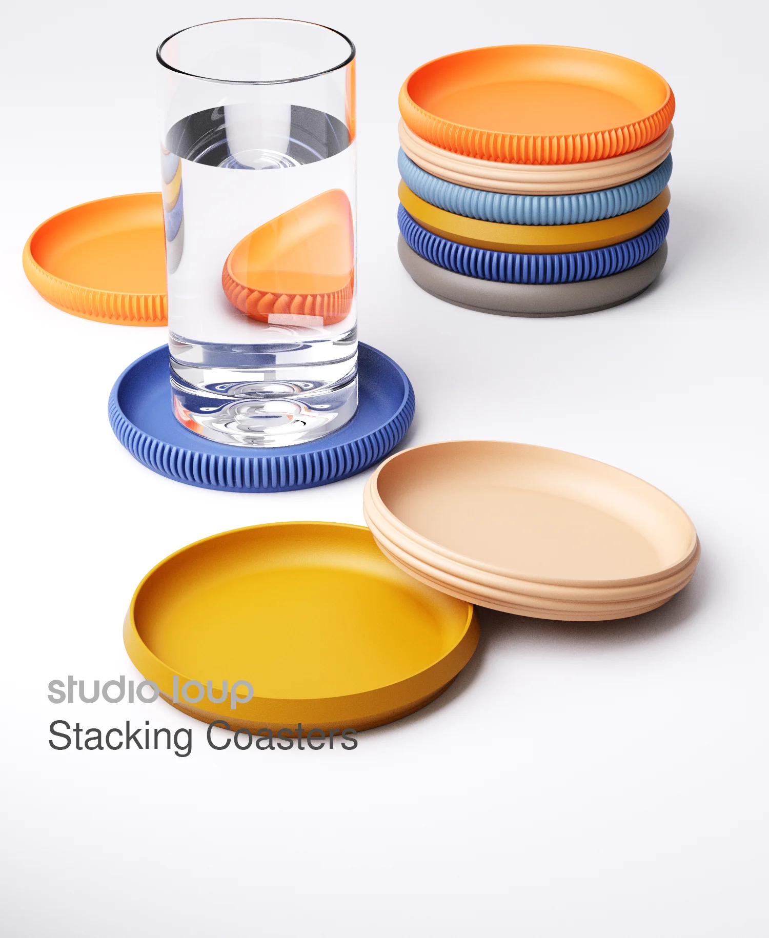 Stacking Coasters (Includes 6 styles) 3d model