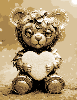 Sometimes metal work for a stuffed teddy bear - Hueforge art 3d model