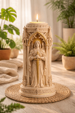 Gothic Angel Candle Holder STL | Fantasy Cathedral Tealight Lantern 3d model