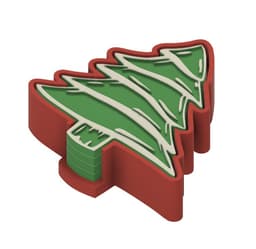 X-mas Tree Coasters Set 3d model
