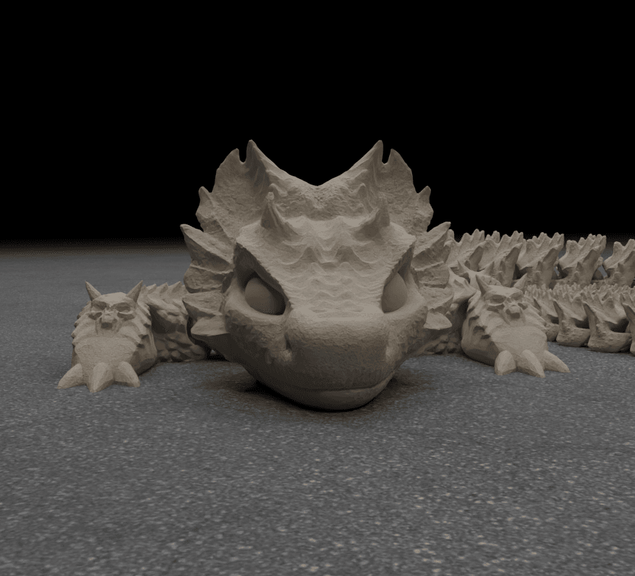 Print-in-Place Articulated Dragon 3d model