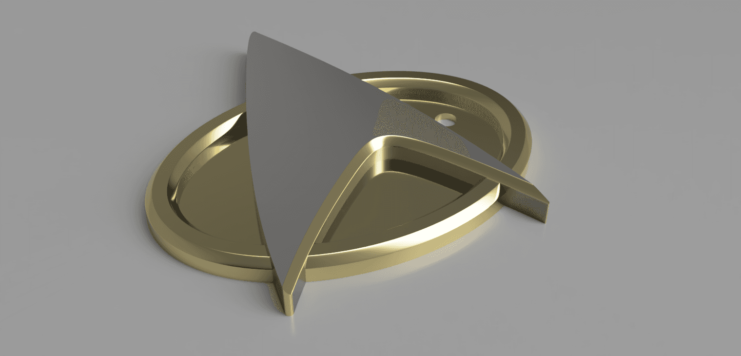  Star Trek TNG Starfleet Combadge Key Ring 3d model