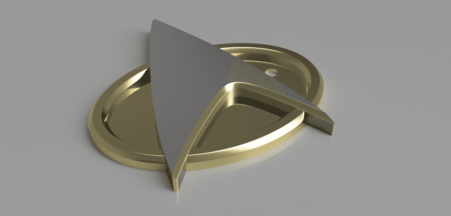 Star Trek TNG Starfleet Combadge Key Ring 3d model