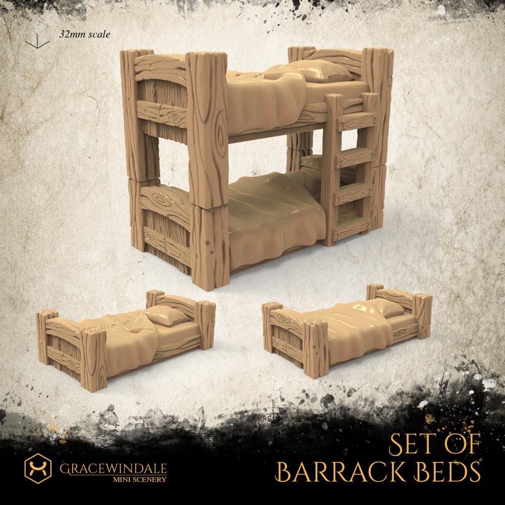 Set of Barracks Beds 3d model