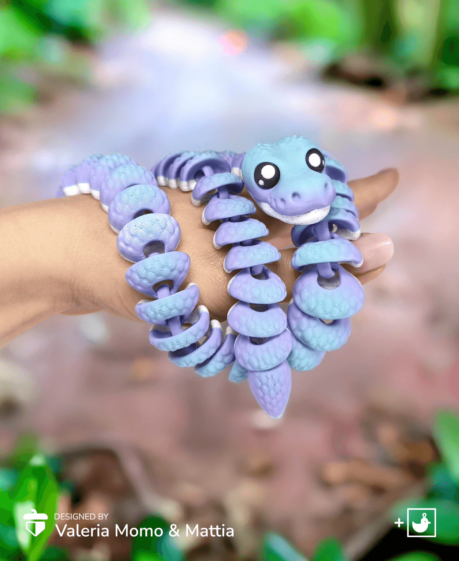 Cute Flexi Snake (Toy, Keychain), Hyper-Jointed & Ultra-Articulated 3d model