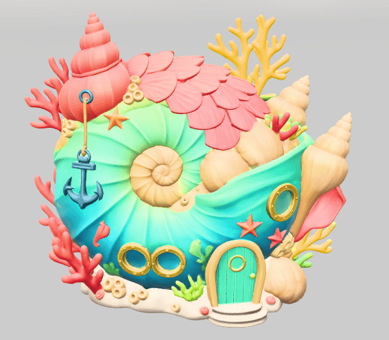 Ocean Shell House – STL File for 3D Printing 3d model