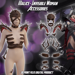 Invisible Woman Malice Skin Cosplay Accessories Marvel Rivals 3d model