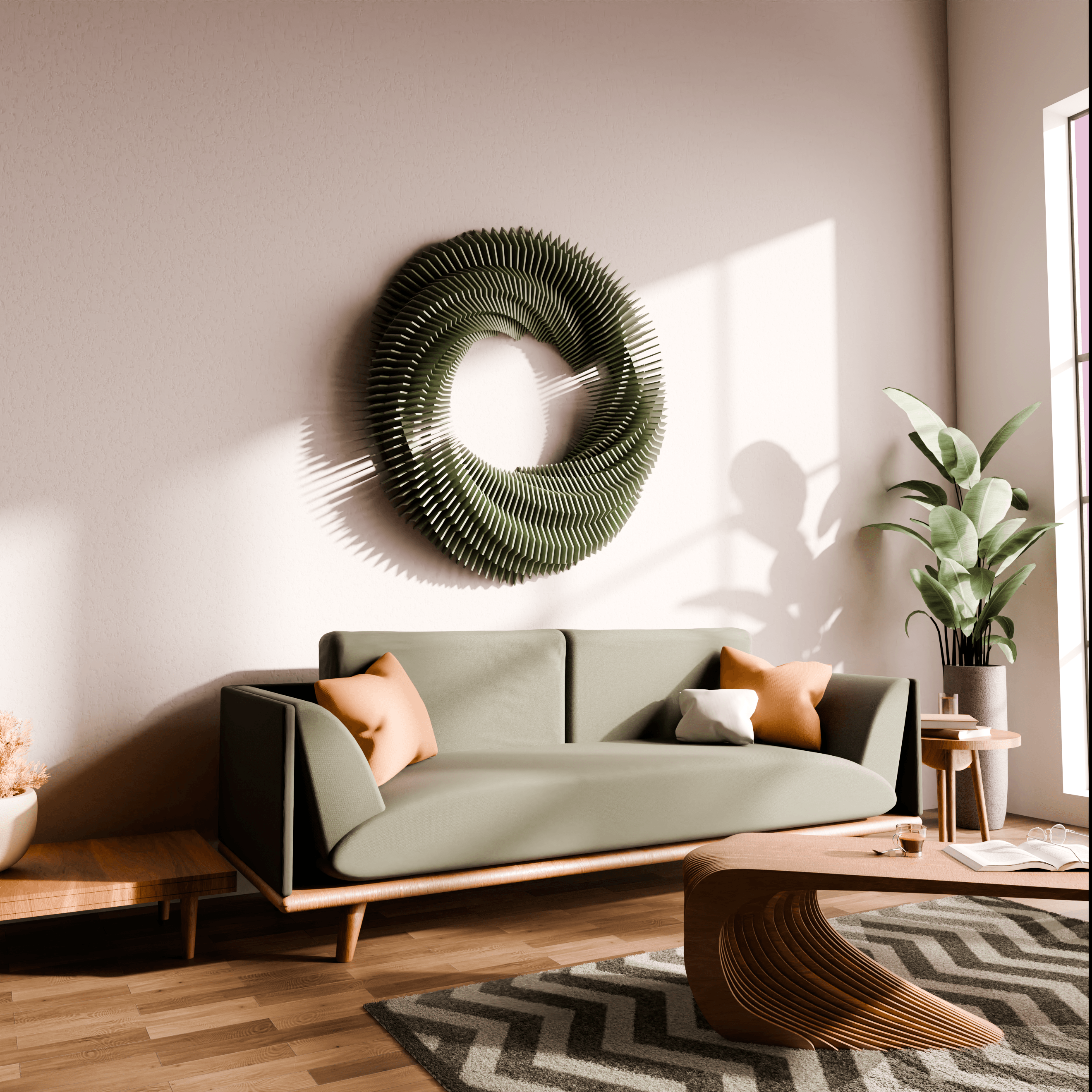 Verdant Blades Wall Sculpture 3d model