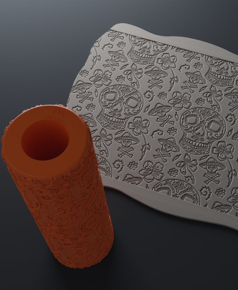 Los Muertos Halloween Texture Roller 3d model