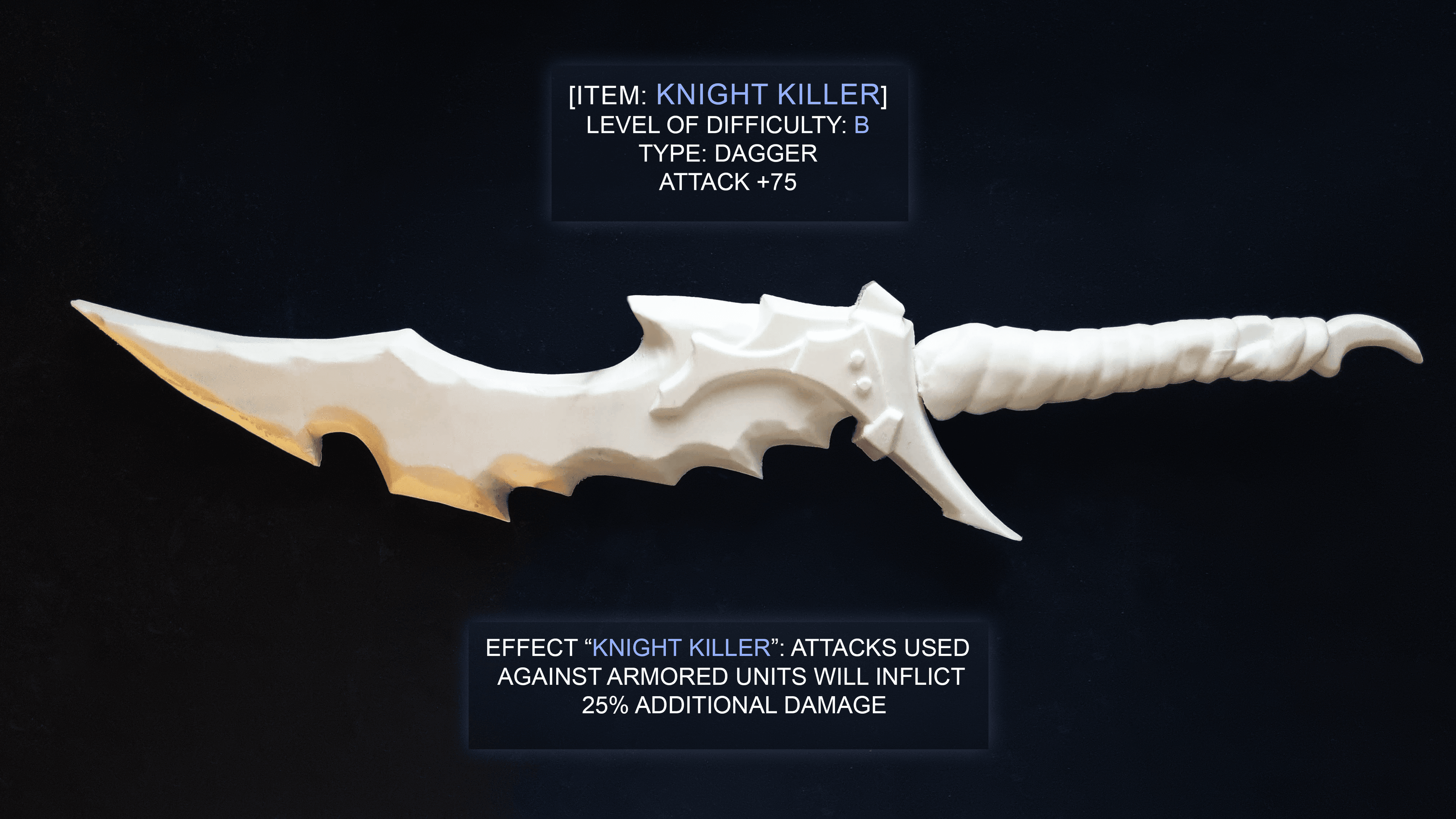 Knight Slayer Dagger from Solo Leveling Cosplay Prop 3d model