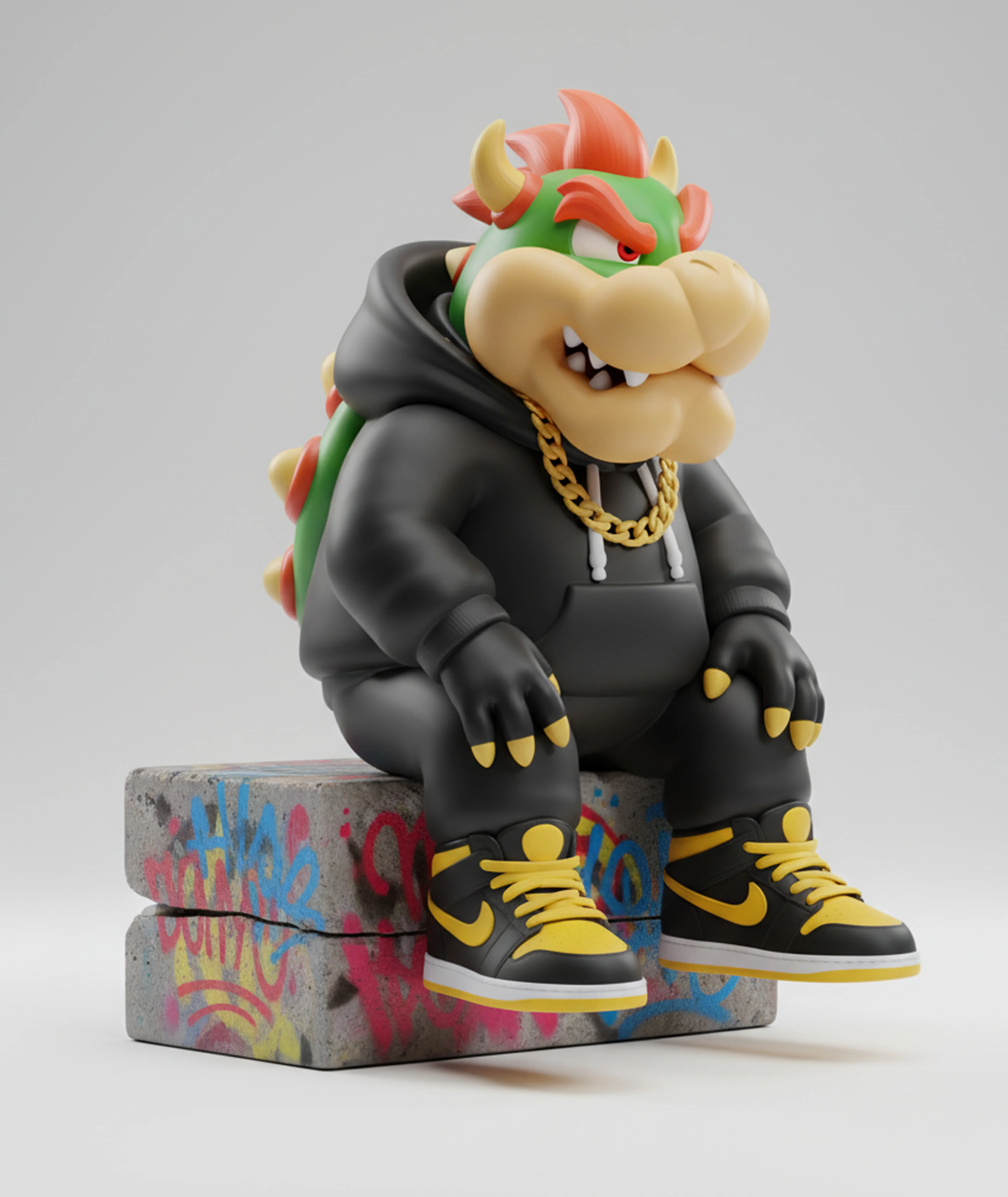Streetwear Bowser Figure | Super Mario Urban Fan Art 3d model