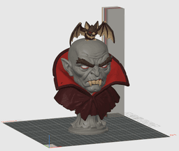 Vampire & Bat Bust 3MF | Horror Multi-Color | HalloweenDecor 3d model
