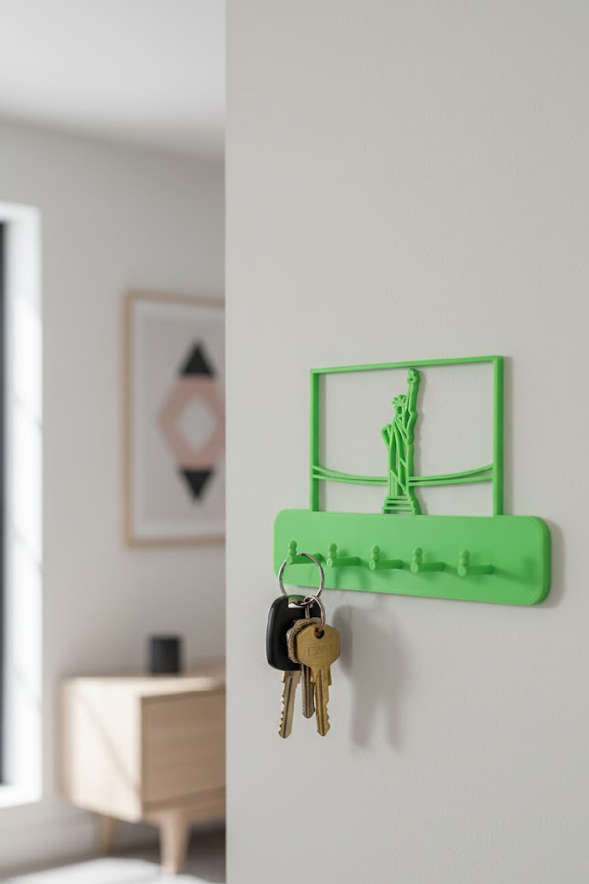 Modern Wall-Mounted Key Holder – Minimalist 3D Printable Entryway Organizer 3d model
