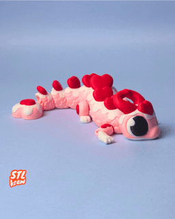 Articulated Dragon Valentine edition - Heart dragon Valenox 3d model