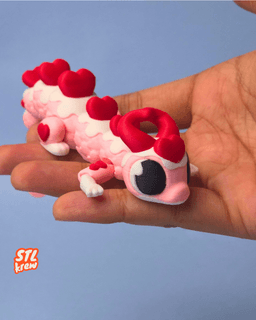Articulated Dragon Valentine edition - Heart dragon Valenox 3d model