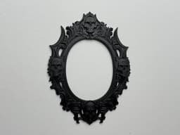 Gothic Skull Moon Oval Frame Goth Wall Frame Dark Baroque Decor 3d model
