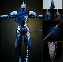 ULTIMATE ARTORIAS FULL PLATE ARMOR COSPLAY LIFESIZE – HELMETS, SWORD & SHIELD FAN ART STL 3d model