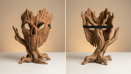 Skullbark Mask - Wood Spirit Fantasy Costume 3d model