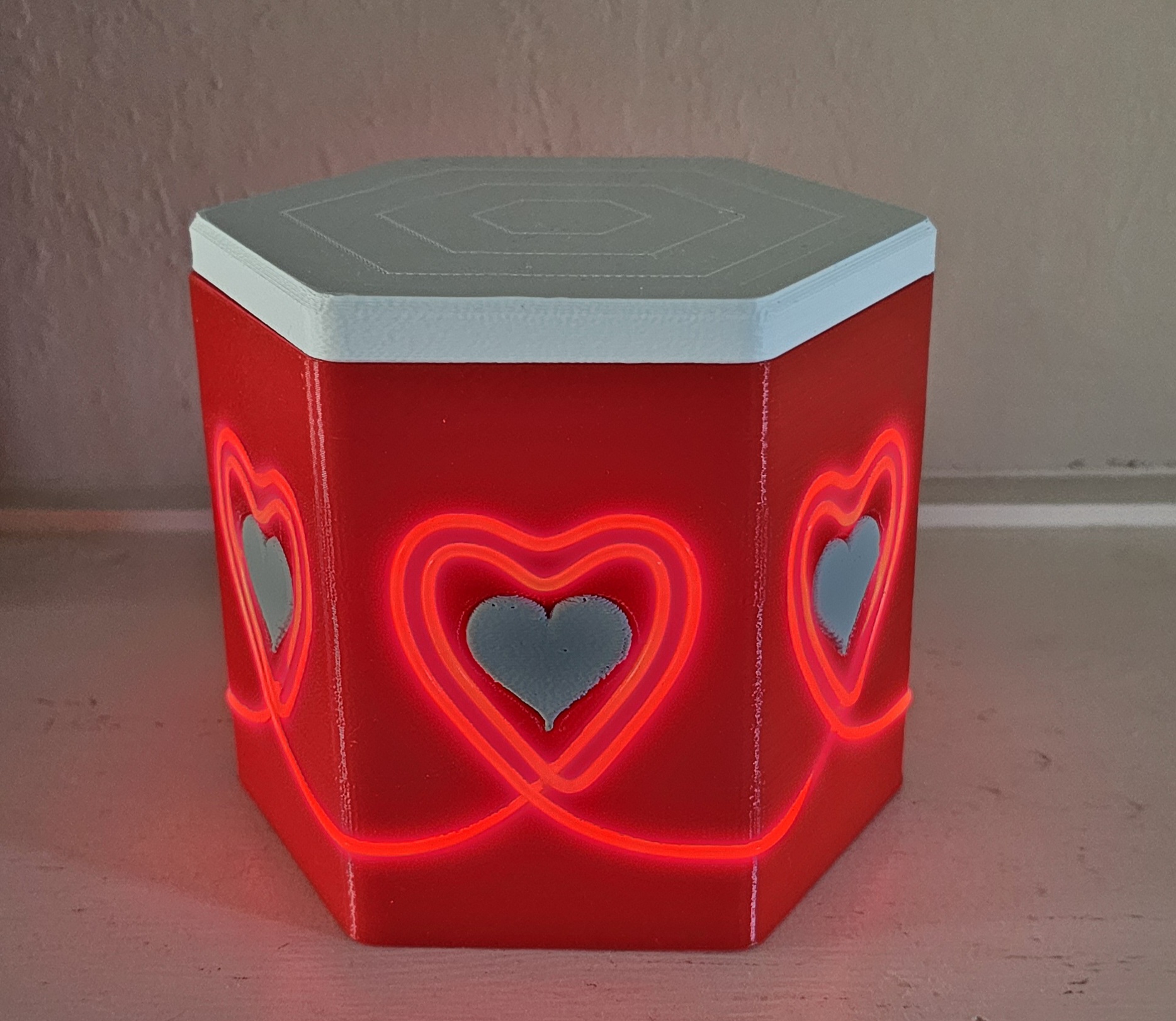 EL Wire Hearts Container 3d model