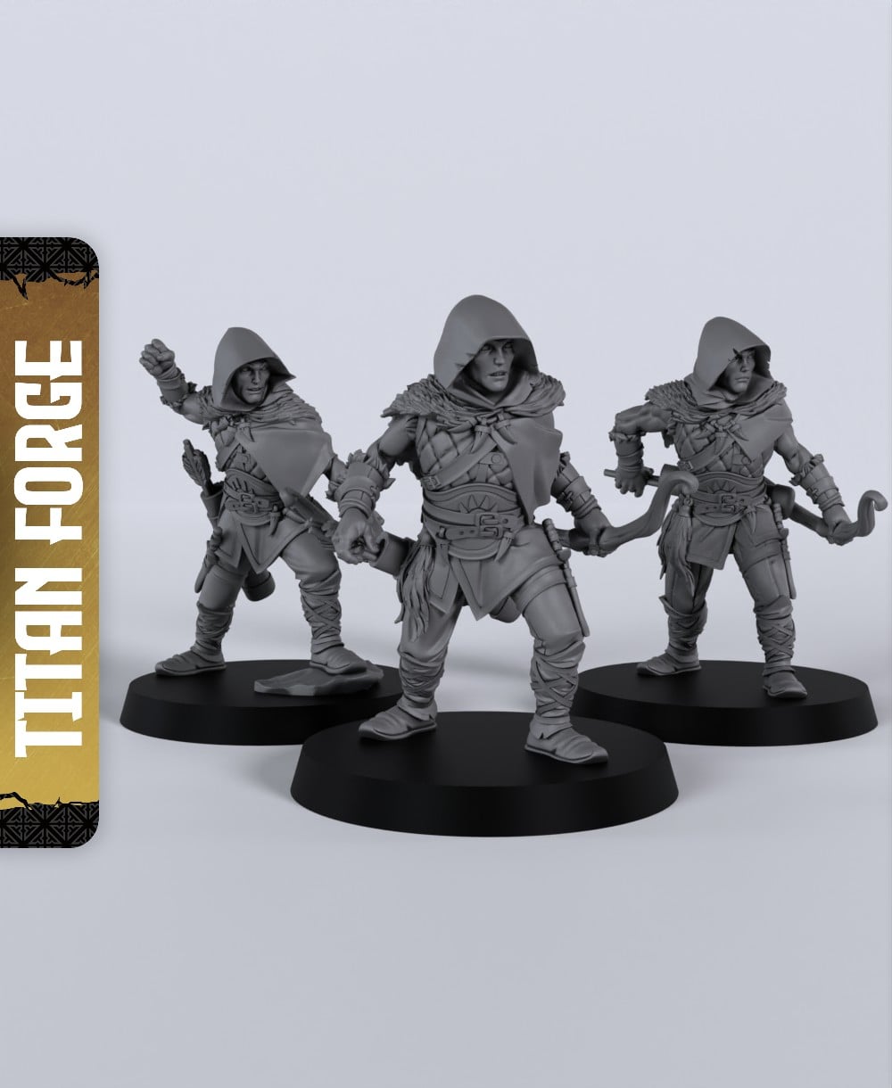 Wolf Pup Archers - With Free Dragon - 5e DnD Inspired for RPG and Wargamers 3d model
