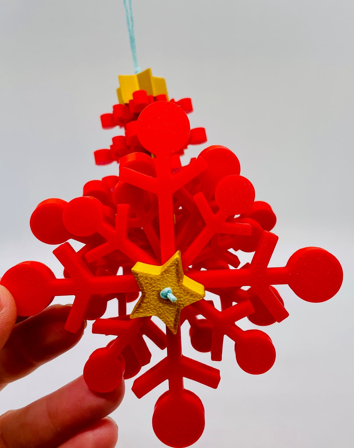 Snowflake Christmas Tree Stacked Ornament 3d model