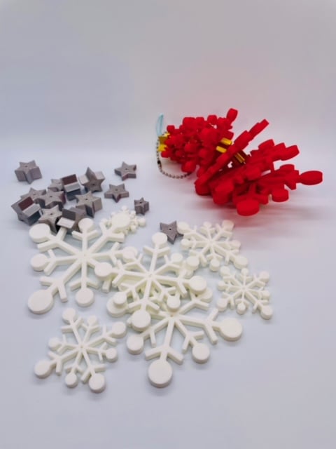 Snowflake Christmas Tree Stacked Ornament 3d model