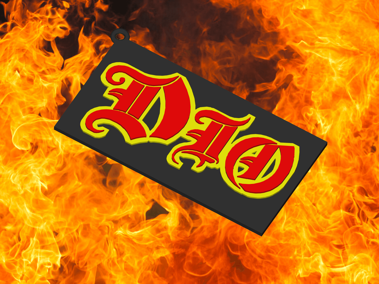 Ronnie James Dio keychain, dogtag, earrings, logo 3d model
