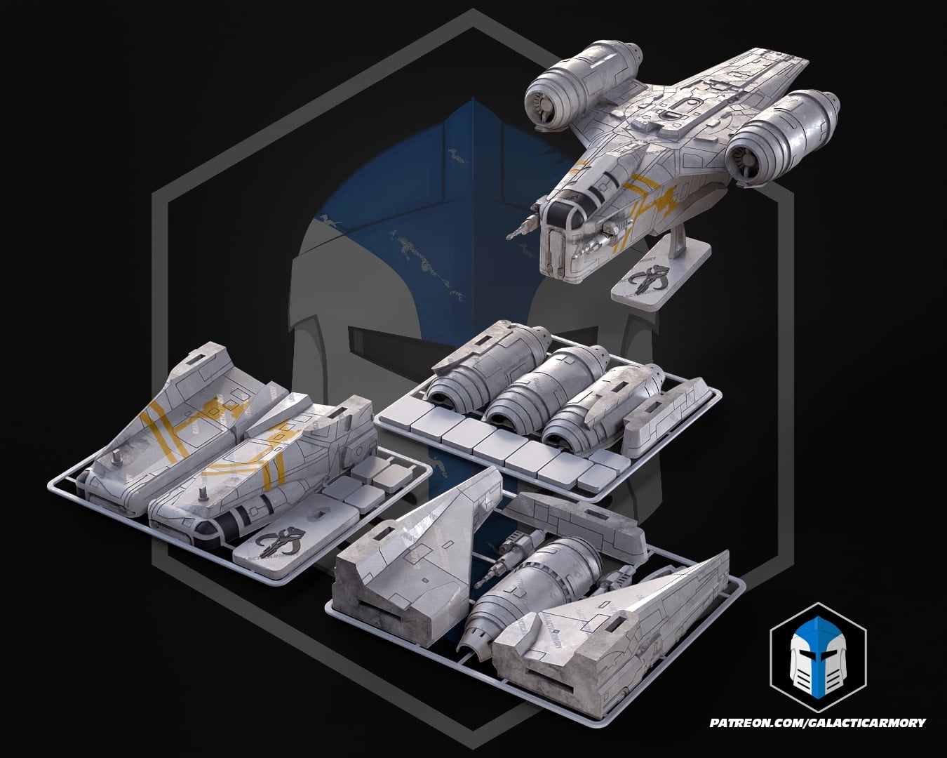 Razor Crest Kit Card - 3D Print Files 3d model
