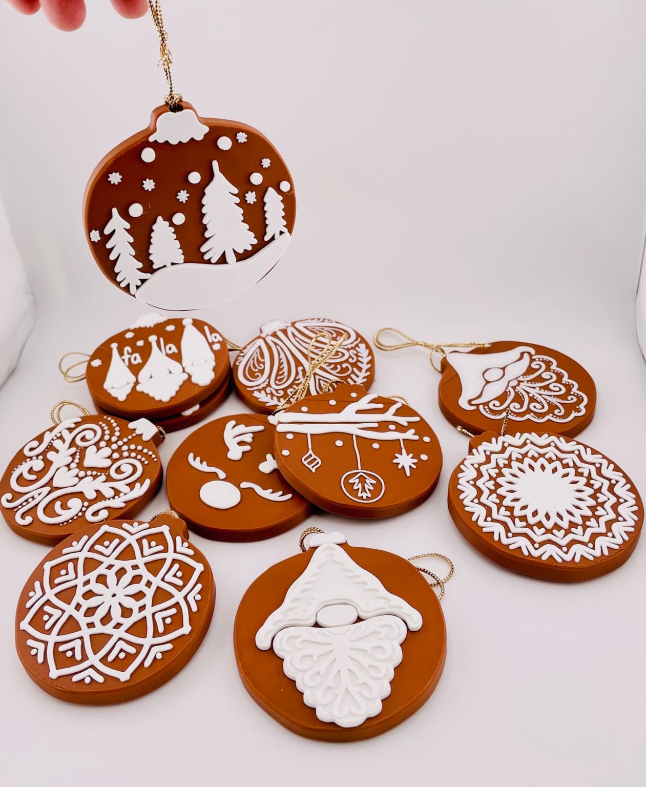 Gingerbread Cookie Ornaments Set 4 3d model