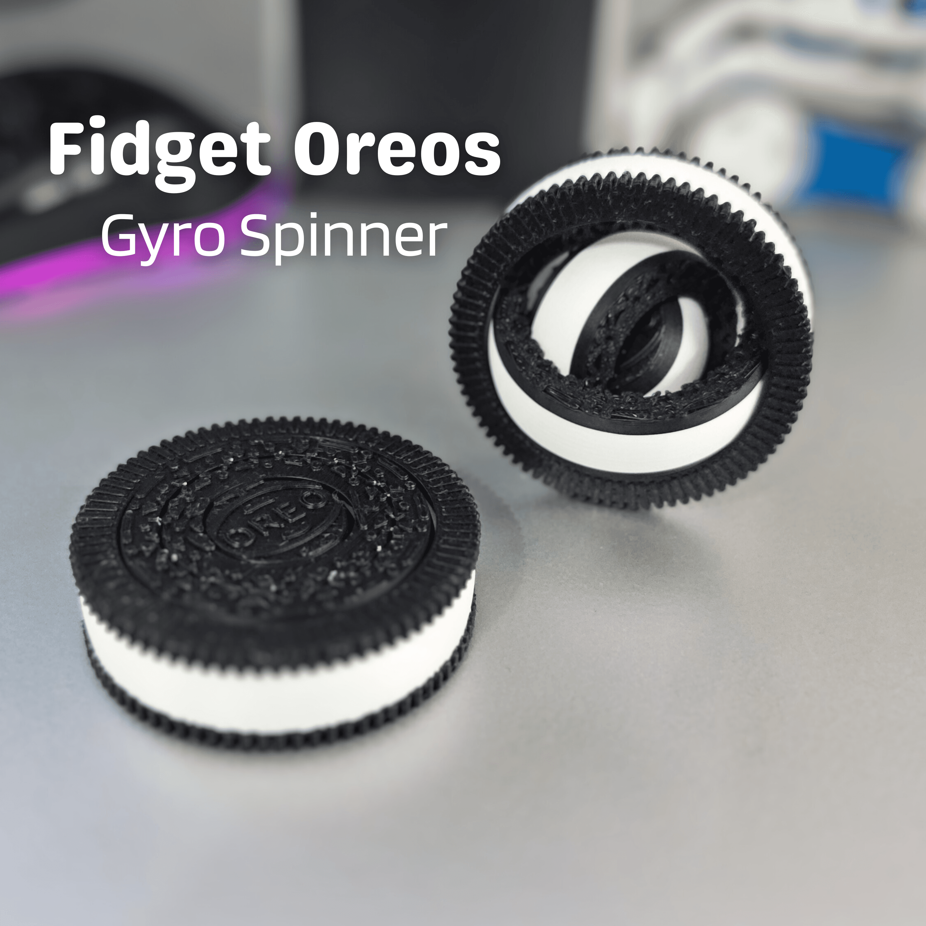 Oreo Gyro Fidget - Pocket Sized Fidget Toy 3d model