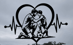 Father and Son Soccer Heartbeat Wall Art Decor.stl 3d model