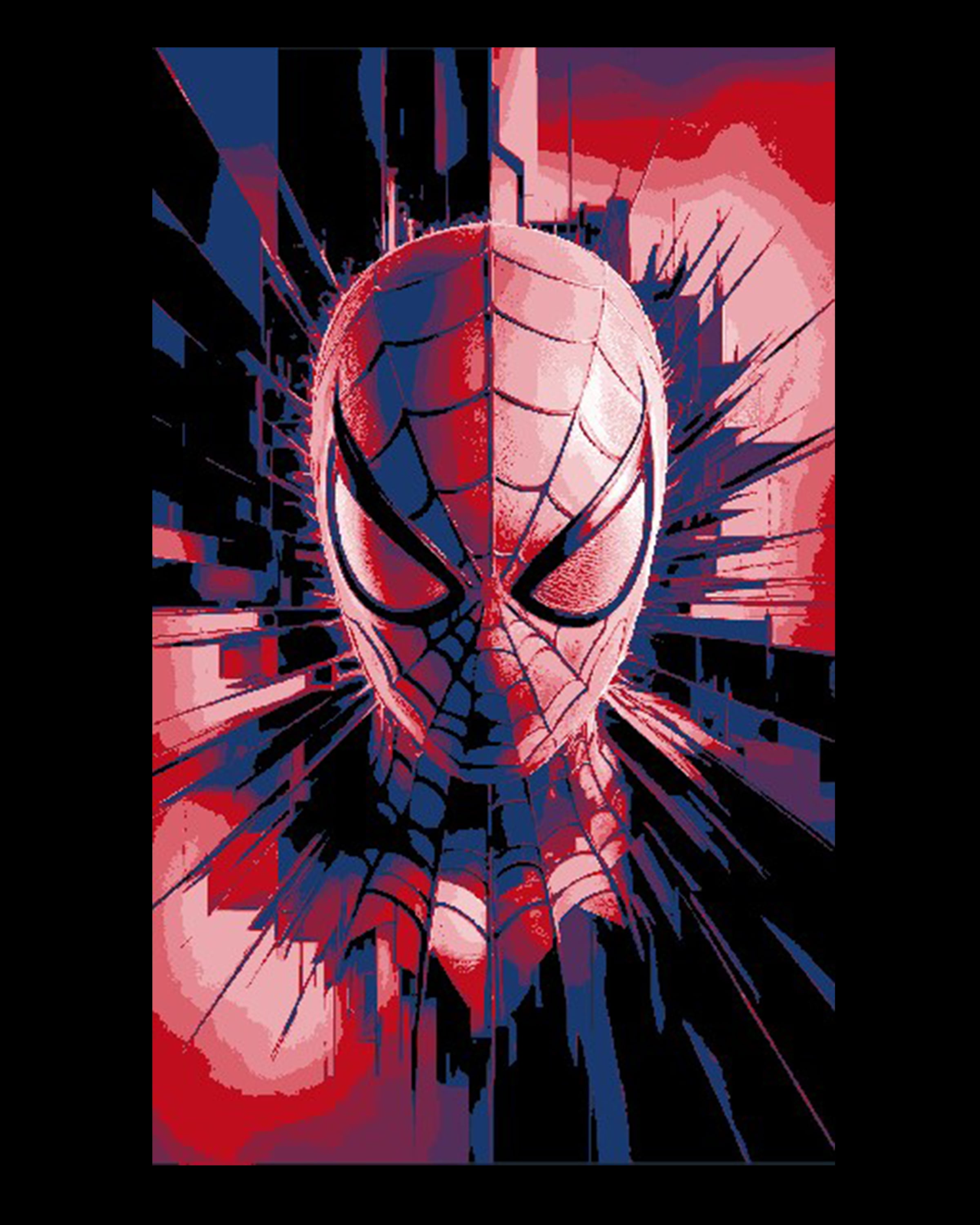 Fan Art Picture of Marvel Comic Hero Spiderman - Up close portrait 3d model