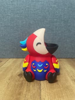 Parrot 3D Model Pen Holder – Multi-Part 3D Print Desk Organizer 3d model