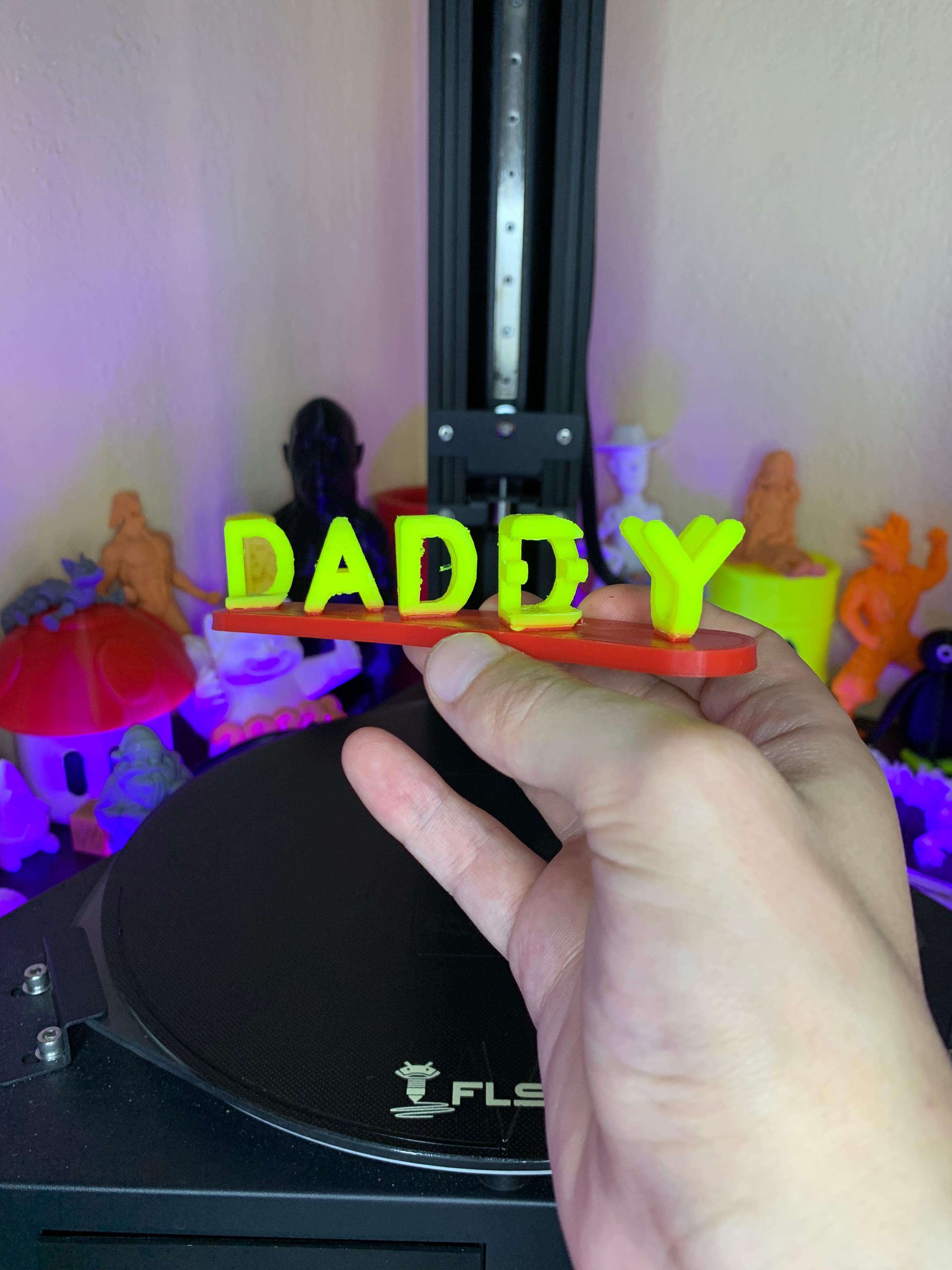 love you daddy - dual text illusion 3d model