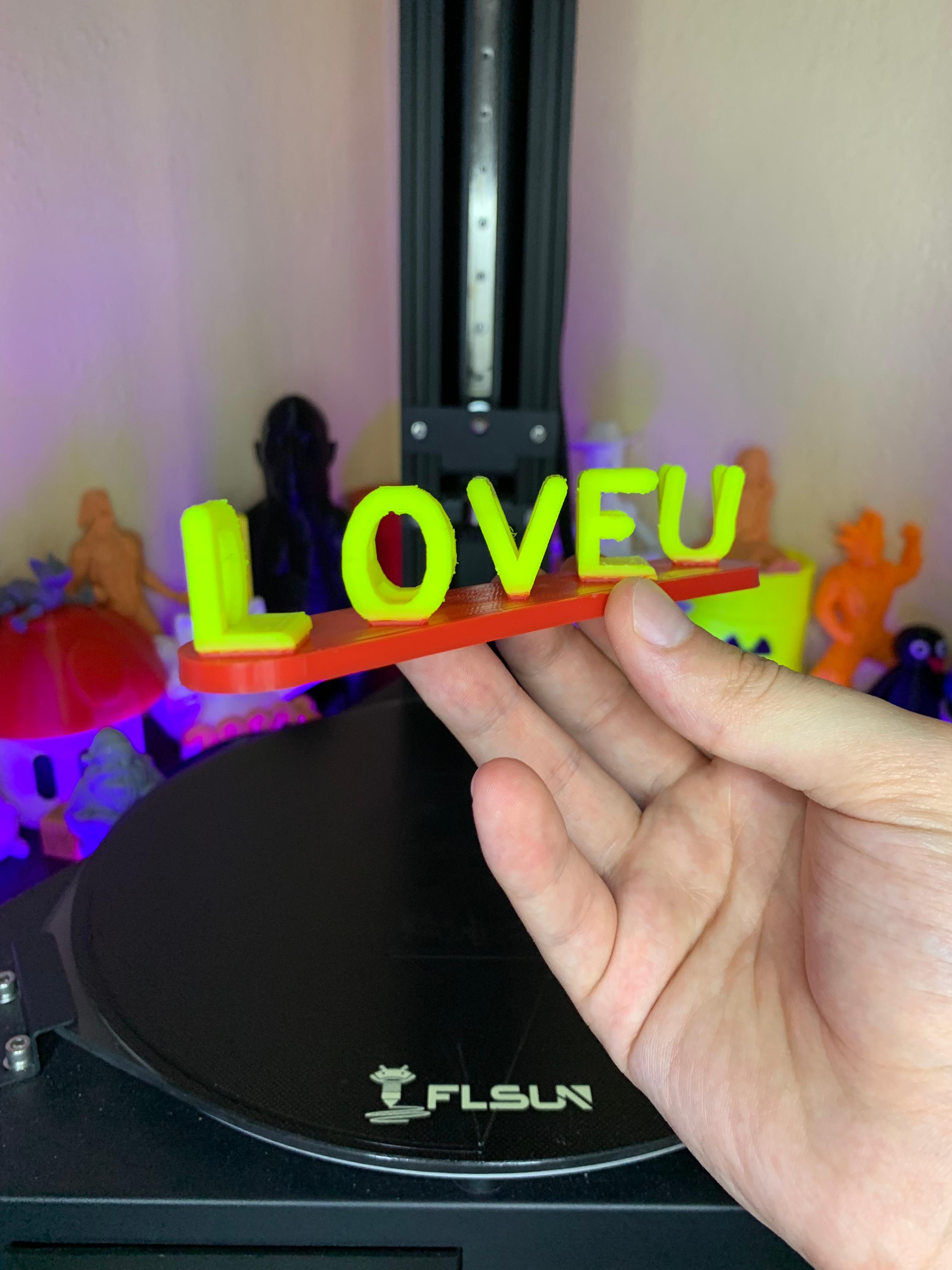 love you daddy - dual text illusion 3d model